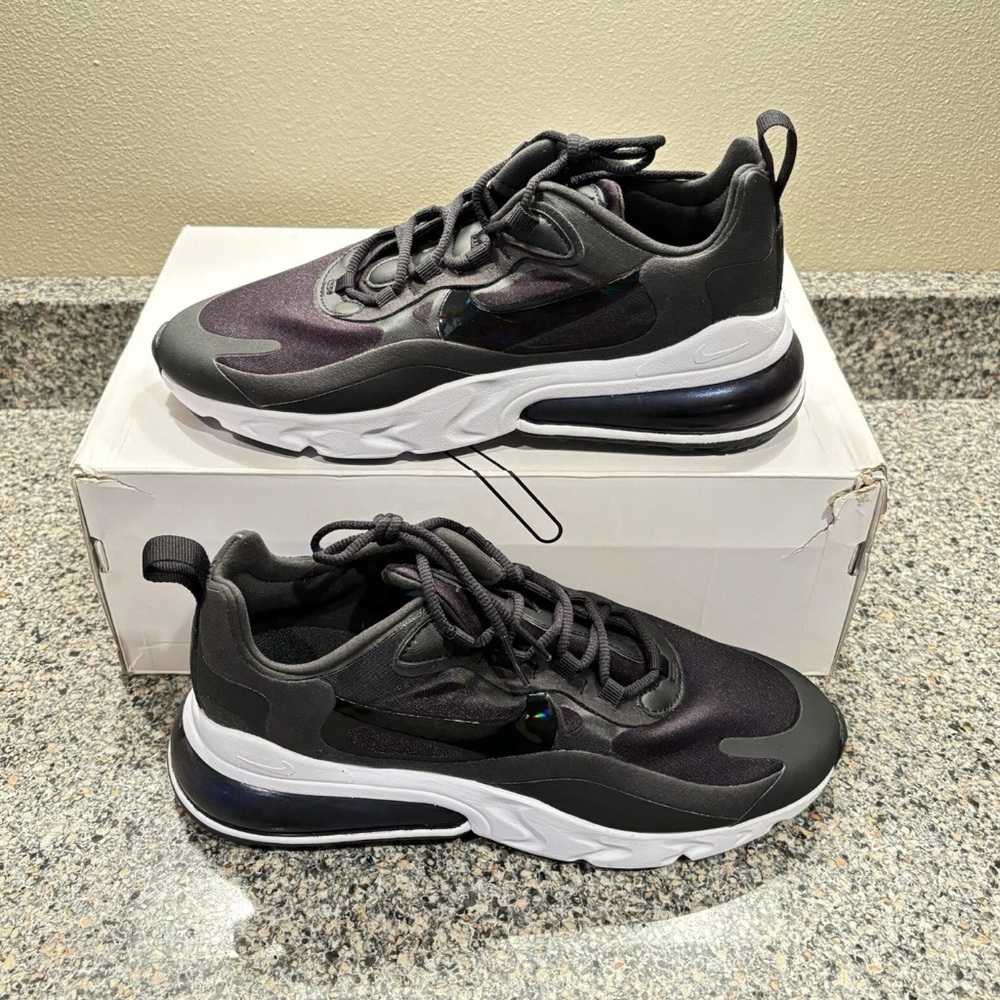 NIKE Air Max 270 React Black White Running Shoes CJ0619-002 Size 7.5W NEW✅
